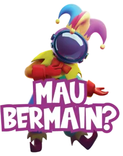 🤡 MAU BERMAIN? cartoon, character, harlequin, jester telegram sticker