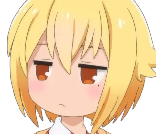 😒 anime, chibi, cartoon, cute, girl, bored telegram sticker