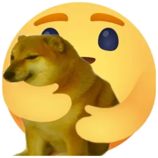 🤗 doge cane, meme, cheems, abbraccio, emoji telegram sticker