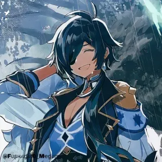 💠 Kaeya Genshin Impact anime, video game, rain, kaeya, genshin impact whatsapp sticker