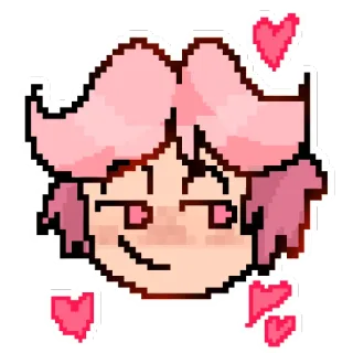 😍 Pixelkunst, Anime, Kawaii, Niedlich, Herz, Rosa whatsapp sticker