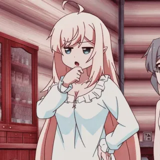 🍒 anime, character, sleepwear, bored, tired, expression telegram sticker