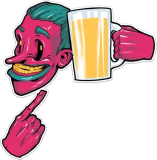 🍺 desenho animado, cerveja, bebida, personagem, ilustração, álcool, engraçado, colorido telegram sticker