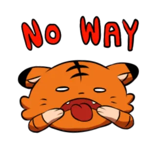 🐯 NO WAY 호랑이, 만화, 웃긴, 말도 안돼, 동물 telegram sticker