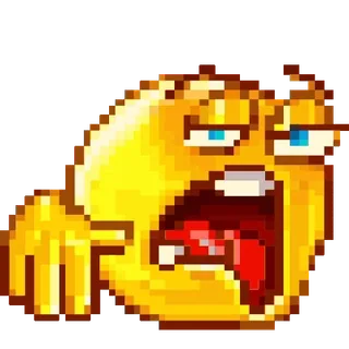 🥱 絵文字, 黄色, 病気, 誇張, 疲れた, 疲弊 telegram sticker