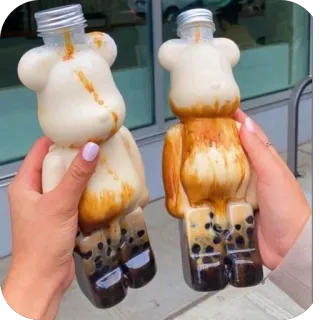 🫥 napój, boba, niedźwiedź, butelka, herbata telegram sticker
