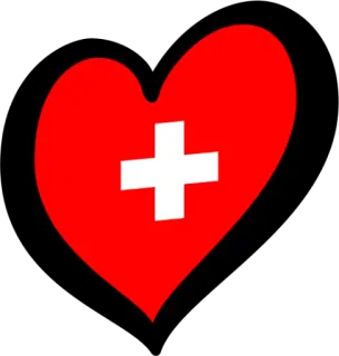 🇨🇭 serce, krzyż, czerwony, biały, miłość, szwajcarski, szwajcaria telegram sticker