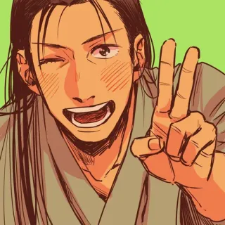☺️ Anime, Manga, Signo de la paz, Guiño, Hombre sonriendo, Ropa tradicional telegram sticker