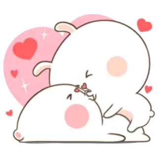 💋 coelho, amor, fofo, coração, adorável, carinhoso whatsapp sticker
