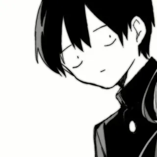 🗞 Anime, Mangá, Personagem, Menino, Monocromático telegram sticker