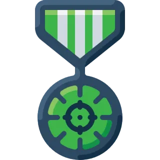 🎖 medaglia, premio, traguardo, verde, bersaglio, nastro telegram sticker