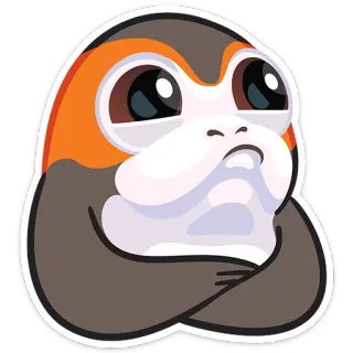 😐 Porg Star Wars porg, star wars, pájaro, mono, animal, película telegram sticker