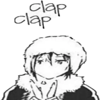 🐀 clap clap applaudissements, animé, manga, expression, célébration, approbation telegram sticker