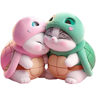 ☺️ chat, tortue, mignon, kawaii, animaux, animal de compagnie, chaton whatsapp sticker