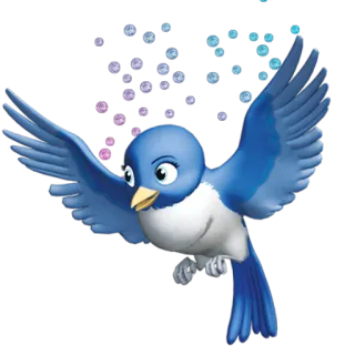 🐦 oiseau, bleuet, vol, animal, dessin animé, nature telegram sticker