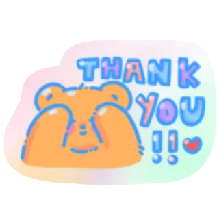 🙆‍♀️ THANK YOU 谢谢, 问候, 可爱, 熊, 粉彩, 卡哇伊 telegram sticker