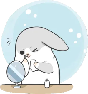 😊 rabbit, bunny, makeup, beauty, cute, cartoon, animal telegram sticker