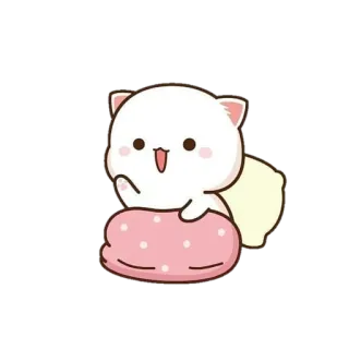 💈 süß, Katze, kawaii, Cartoon, Tier, Kissen telegram sticker