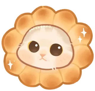 🐾 kapebeans. かわいい, キュート, ステッカー, 猫, 食べ物, パン, 動物, デジタルアート telegram sticker