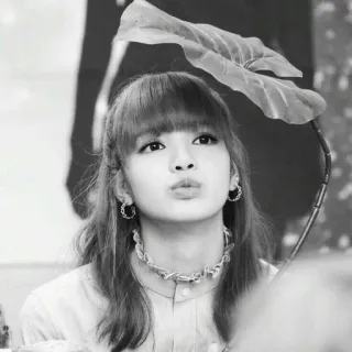 🖤 Lisa phụ nữ, người, lá cây, chân dung, cô gái, ca sĩ, Blackpink telegram sticker