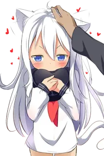 ❤️ Anime, Nekomimi, Fofo, Corações, Amor, Kawaii telegram sticker