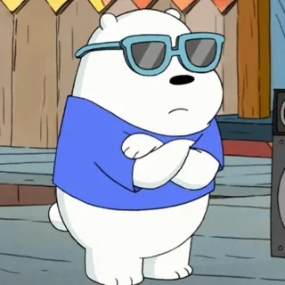 😑 Ice Bear We Bare Bears Мультфильм, Медведь, Солнцезащитные очки, Круто, Белый медведь, Белый медведь, Мы обычные медведи whatsapp sticker