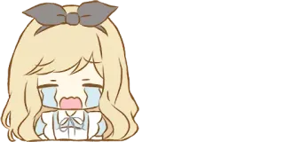 😭 애니메이션, 울음, 여자, 슬픈, 감정 telegram sticker