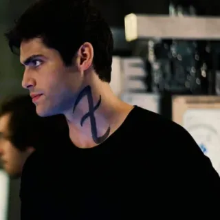 📚 man, tattoo, neck, portrait, profile, shadowhunters telegram sticker