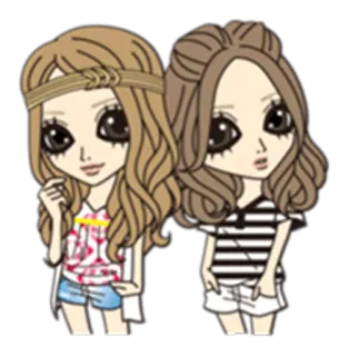 👯 Kartun, Anime, Gadis, Lucu, Mode telegram sticker