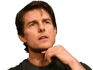 🤔 Tom Cruise นักแสดง, คนดัง, คน, คิด, จริงจัง telegram sticker