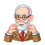 🌈 Sigmund Freud Freud, psicologo, pensatore, cartone animato, persona, uomo telegram sticker