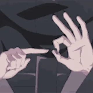 🔞 Gesto de mão, Estilo anime, Sinal de OK whatsapp sticker