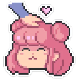 🥰 pixel art, carino, stile anime, rosa, cuore telegram sticker