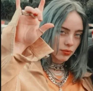😌 Billie Eilish Billie Eilish, นักร้อง, คนดัง, เพลง, คน telegram sticker