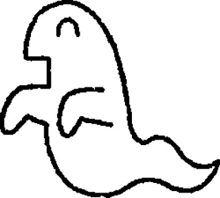 👻 fantasma, cartone animato, bianco, nero, semplice, carino, divertente telegram sticker
