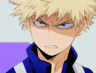 😠 Bakugo My Hero Academia Anime, Charakter, Wütend, Blond, Besondere Fähigkeit telegram sticker