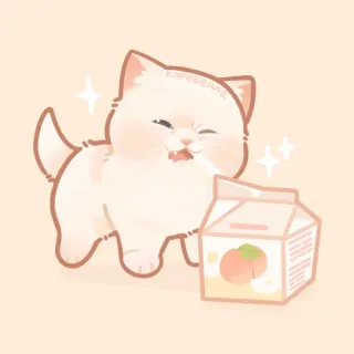 ✨ karepenriz gato, pêssego, fofo, kawaii, leite, gatinho, suco de pêssego telegram sticker