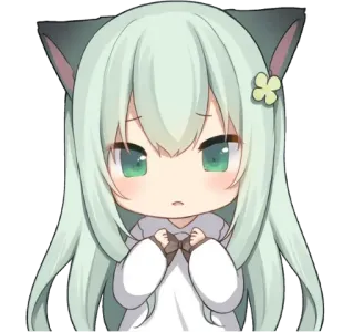 🥺 อนิเมะ, คาวาอิ, น่ารัก, จิบิ, สาวหูแมว, มังงะ, ตัวละคร telegram sticker