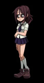 😞 Anime, Studentessa, Uniforme, Personaggio, Cartone animato, Ragazza telegram sticker