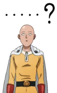 🤔 Saitama One-Punch Man Saitama, One-Punch Man, anime, question, hero, bald telegram sticker