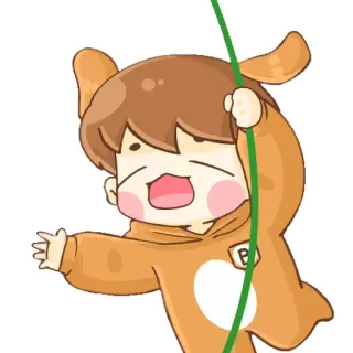 😃 Cartoon, Schattig, Anime, Personage, Kind, Hoodie telegram sticker