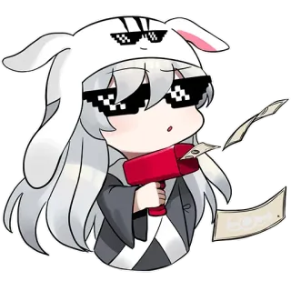 😎 anime, cute, cartoon, bunny, money, kawaii whatsapp sticker