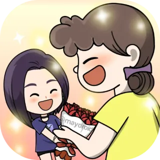 🥰 @maydroid cartoon, flowers, friendship, bouquet, love, gift telegram sticker