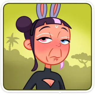 😳 Dibujos animados, Chica, Animación, Personaje, Femenina, Orejas de conejo telegram sticker