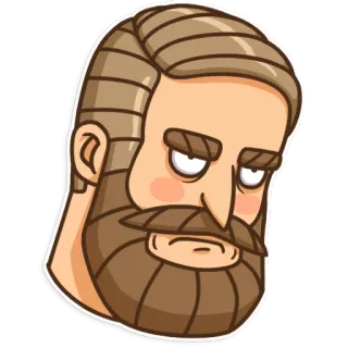 😪 pria, serius, kartun, wajah, jenggot, ekspresi, stiker telegram sticker