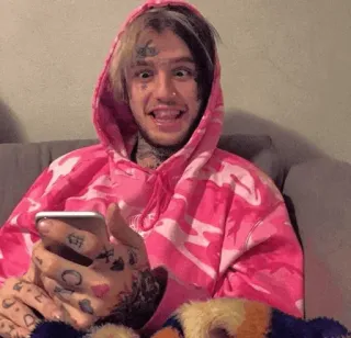 💙 Lil Peep lil peep, แร็ปเปอร์, นักดนตรี, รอยสักบนใบหน้า, อีโมแร็ป telegram sticker
