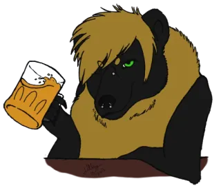 🍺 Fellwesen, Anthro, Bier, Trinken, Bar, Charakter, Anthropomorph telegram sticker
