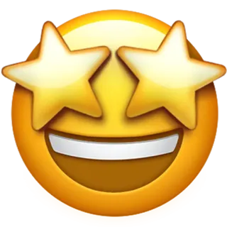 🤩 emoji, stars, happy, excited, expression, yellow telegram sticker