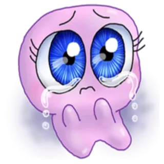 😢 triste, pleurs, emoji, dessin animé, rose, larmoyant, émotion telegram sticker