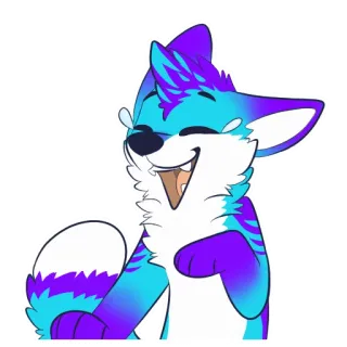 🤣 Furry, Dibujos animados, Animal, Zorro, Riendo, Feliz, Lindo telegram sticker